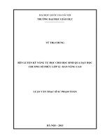 Rèn luyện kỹ năng tự học cho học sinh qua dạy học chương số phức lớp 12   ban nâng cao 