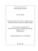Dạy học các bài ngữ cảnh và nghĩa của câu cho học sinh lớp 11 theo quan điểm tích hợp 