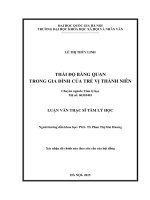 Thái độ bàng quan trong gia đình của trẻ vị thành niên 