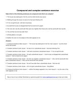 Compound and complex sentence exercise 