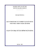 Quản trị rủi ro tác nghiệp tại ngân hàng TMCP phát triển TP hồ chí minh 