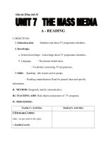 Giáo án Tiếng Anh 10 Unit 7: The mass media