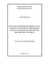 Sử dụng bài tập hóa học phát triển năng lực giải quyết vấn đề cho học sinh thông qua dạy học chương kim loại kiềm, kim loại kiềm thổ, nhôm hóa học 12 