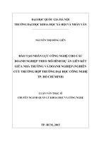 Đào tạo nhân lực công nghệ cho các doanh nghiệp theo mô hình dự án liên kết giữa nhà trường và doanh nghiệp ( nghiên cứu trường hợp trường đại học công nghệ TP hồ chí minh) 