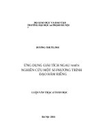Ứng dụng giải tích ngẫu nhiên nghiên cứu một số phương trình đạo hàm riêng 
