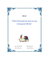 ĐỒ án THIẾT kế KHO LẠNH bảo QUẢN RAU QUẢ với DUNG TÍCH 500 tấn 