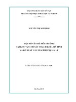 Một số vấn đề môi trường tại khu vực mỏ sắt thạch khê   hà tĩnh và đề xuất các giải pháp quản lý 