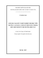 Giáo dục đạo đức nghề nghiệp cho học viên trường cao đẳng cảnh sát nhân dân i trong điều kiện kinh tế thị trường hiện nay 