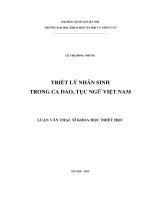 Triết lý nhân sinh trong ca dao, tục ngữ việt nam 