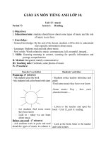 Giáo án Tiếng Anh 10 unit 12: Music