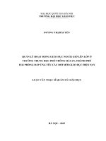 Quản lý hoạt động giáo dục ngoài giờ lên lớp ở trường THPT hải an, thành phố hải phòng đáp ứng yêu cầu đổi mới giáo dục hiện nay 
