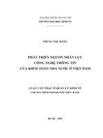 Phát triển nguồn nhân lực công nghệ thông tin của kiểm toán nhà nước ở việt nam