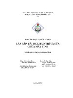 BÁO cáo lắp ráp, cài đặt, bảo TRÌ và sửa CHỮA máy TÍNH 