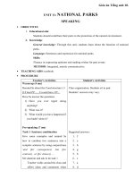 Giáo án Tiếng Anh 10 unit 11: National parks