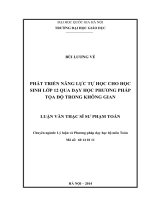 Phát triển năng lực tự học cho học sinh lớp 12 qua dạy học phương pháp tọa độ trong không gian 