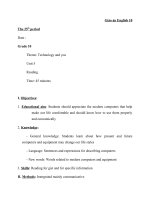 Giáo án Tiếng Anh 10 unit 5: Technology and you