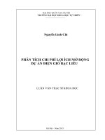 Phân tích chi phí lợi ích mở rộng dự án điện gió bạc liêu 