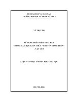 Sử dụng phần mềm tracker trong dạy học kiến thức chuyển động tròn   vật lí 10 (LV01854) 