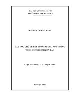 Dạy học chủ đề dãy số ở trường phổ thông theo quan điểm kiến tạo 