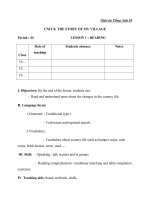 Giáo án Tiếng Anh 10 Unit 8: The story of my village