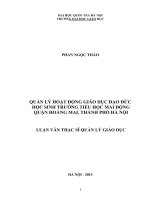 Quản lý hoạt động giáo dục đạo đức cho học sinh trường tiểu học mai động, quận hoàng mai, thành phố hà nội 