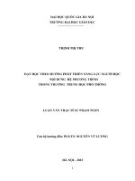 Dạy học theo hướng phát triển năng lực người học nội dung Hệ phương trình trong trường trung học phổ thông