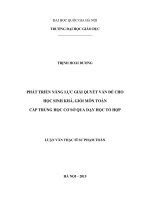 Phát triển năng lực giải quyết vấn đề cho học sinh khá, giỏi môn toán cấp trung học cơ sở qua dạy học tổ hợp 