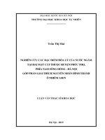 Nghiên cứu đặc tính hóa lý của nước ngầm tại hai mặt cắt thuộc huyện phúc thọ, phía nam sông hồng, hà nội, góp phần giải thích nguyên nhân hình thành ô nhiễm asen 