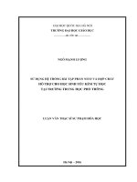 Sử dụng hệ thống bài tập phần nitơ và hợp chất hỗ trợ cho học sinh yếu kém tại trường trung học phổ thông 