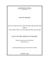 Quản lý đội ngũ giáo viên trường trung học phổ thông trần nhân tông   hà nội theo hướng chuẩn hóa 