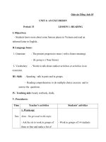 Giáo án Tiếng Anh 10 Unit 6: An excursion