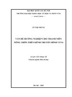 Vấn đề hướng nghiệp cho thanh niên nông thôn trên kênh truyền hình VTV6 