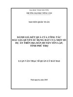 Đánh giá kết quả của công tác đấu giá quyền sử dụng đất của một số dự án trên địa bàn huyện yên lập, tỉnh phú thọ 
