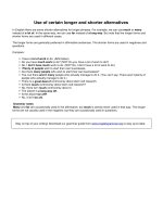 Use of certain longer and shorter alternatives 