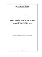 Dạy học theo định hướng tiếp cận hệ thống chương IV sinh sản, sinh học 11 – trung học phổ thông 