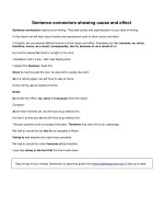 Sentence connectors showing cause and effect 
