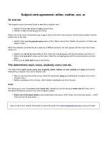 Subject verb agreement either neither nor or 