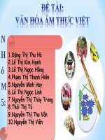 tìm hiểu về ẩm thực ba miền bắc trung namcơ sở văn hóa