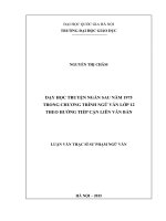 Dạy học truyện ngắn sau năm 1975 trong chương trình ngữ văn lớp 12 theo hướng tiếp cận liên văn bản (tt)