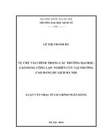 Tự chủ tài chính trong các trường đại học, cao đẳng công lập nghiên cứu taị trường cao đẳng du lịch hà nội 
