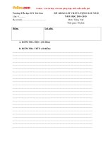 Đề thi khảo sát chất lượng đầu năm môn Tiếng Việt lớp 4 trường Tiểu học số 1 Trà Sơn, Quảng Ngãi năm học 2014 - 2015