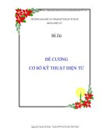 ĐỀ tài đề CƯƠNG cơ sở kỹ THUẬT điện tử 