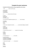 Complete the given sentences 