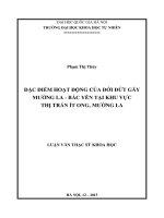 Đặc điểm hoạt động của đới đứt gãy mường la   bắc yên tại khu vực thị trấn ít ong, mường la 