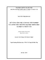 Kỹ năng tìm việc làm sau tốt nghiệp của sinh viên trường đại học khoa học xã hội và nhân văn 
