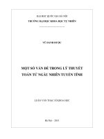 Một số vấn đề trong lý thuyết toán tử ngẫu nhiên tuyến tính 