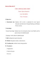 Giáo án Tiếng Anh 10 Unit 4: Special education