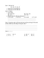 bài tập tóan lớp 2 tuần 1