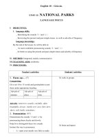 Giáo án Tiếng Anh 10 unit 11: National parks