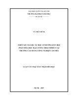 Thiết kế tài liệu tự học có hướng dẫn học phần hóa học đại cương theo môđun tại trường cao đẳng công nghiệp cẩm phả 